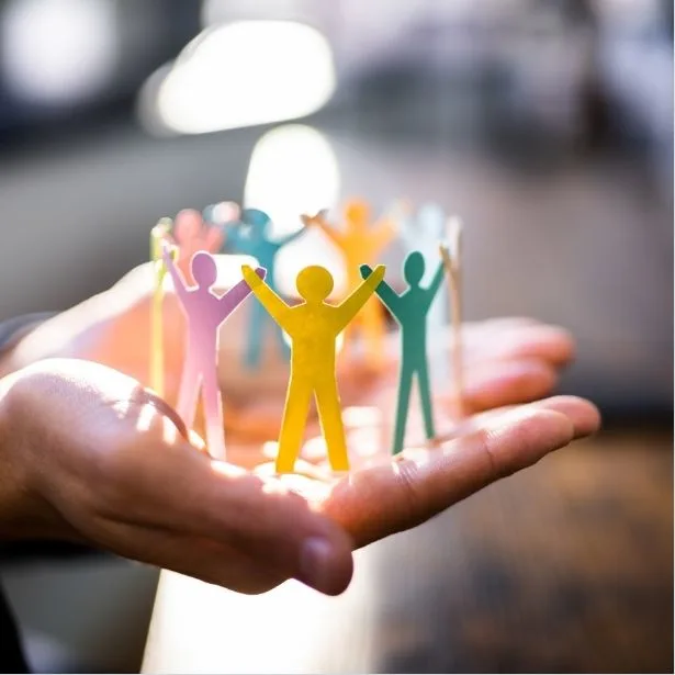 Connecting people illustration with paper