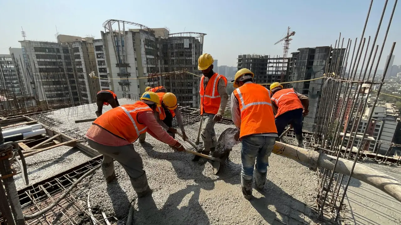 Construction Workers Working on Top of a Building in Australia