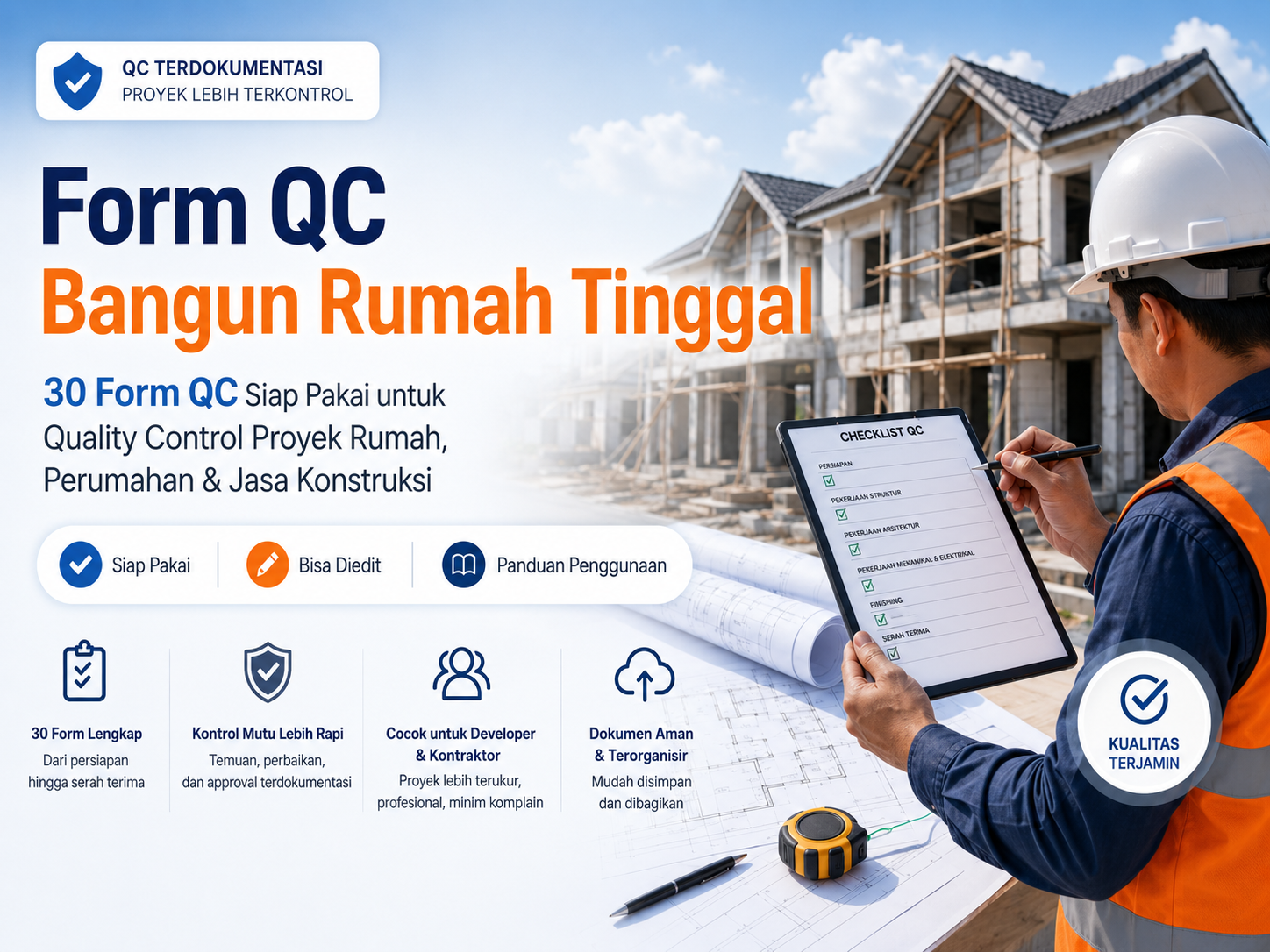 Form QC Bangun Rumah Tinggal: Template Siap Pakai untuk Quality Control Pekerjaan Konstruksi Rumah
